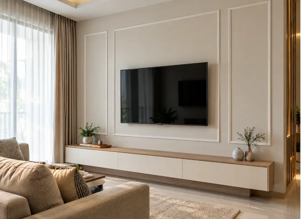 Molding Dinding Minimalis untuk Ruang Tamu