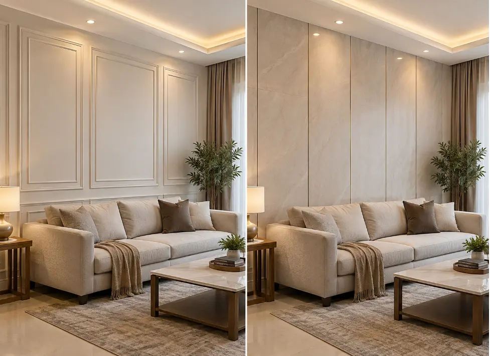 Molding Dinding Minimalis untuk Ruang Tamu
