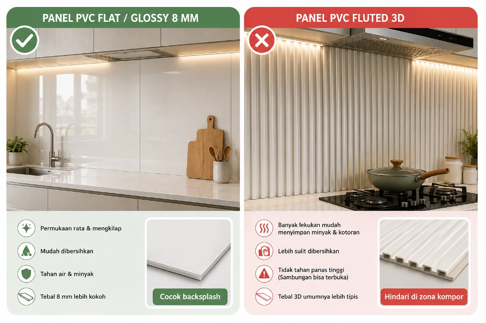 Wall Panel PVC untuk Dapur Rapi